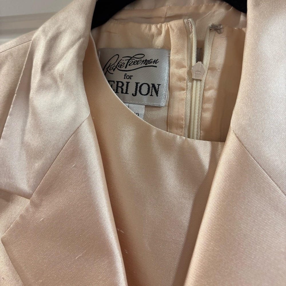 Rickie Freeman for Teri Jon Women's Baby Pink Silk Dress & Jacket Vintage-Mint